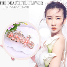 Women Girls Crystal Rhinestone Flower Barrette Hair Clip Clamp Hairpin J4U66
