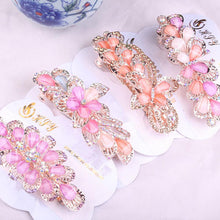 Women Girls Crystal Rhinestone Flower Barrette Hair Clip Clamp Hairpin J4U66