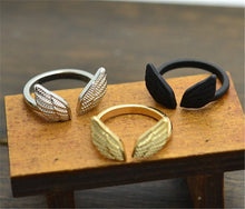 Womens Ladies Stylish Angel Wing Shape Cuff Opening Ring J4U66