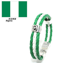 World Cup National Flags Sports 3 Strands Rope Braided Surfer Leather Bracelets Women Men Cuff Bangle Wristband Jewelry J4U66