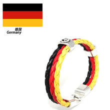 World Cup National Flags Sports 3 Strands Rope Braided Surfer Leather Bracelets Women Men Cuff Bangle Wristband Jewelry J4U66