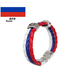 World Cup National Flags Sports 3 Strands Rope Braided Surfer Leather Bracelets Women Men Cuff Bangle Wristband Jewelry J4U66