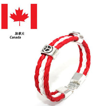 World Cup National Flags Sports 3 Strands Rope Braided Surfer Leather Bracelets Women Men Cuff Bangle Wristband Jewelry J4U66