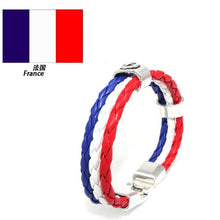 World Cup National Flags Sports 3 Strands Rope Braided Surfer Leather Bracelets Women Men Cuff Bangle Wristband Jewelry J4U66