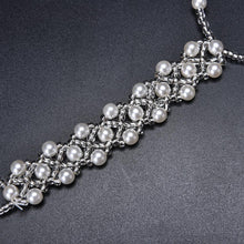 Women Anklets Beach Wedding Pearl Barefoot Sandals Stretch Anklet Chain Footless Bridal Foot Jewelry J4U66