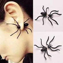 s Exaggeration Halloween Black Spider Charm Ear Stud Earrings For Women statement Jewelry Punk Style  J4U66