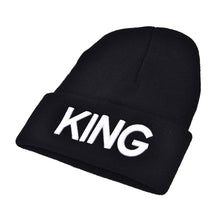 s Men Women Knitted Hiphop Hat Warm Cap Couple King Queen Beanie Hats Cap Black color Gifts  J4U66