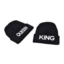 s Men Women Knitted Hiphop Hat Warm Cap Couple King Queen Beanie Hats Cap Black color Gifts  J4U66