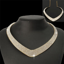 s Women Jewelry Chic Chain Pendant Crystal Choker Chunky Statement Bib Necklace J4U66