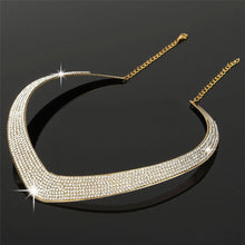 s Women Jewelry Chic Chain Pendant Crystal Choker Chunky Statement Bib Necklace J4U66
