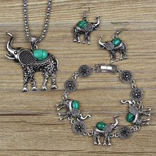 Bohemian Style Women Beautiful Elephant Jewelry Set Include Necklace Earrings Bracelet J4U66