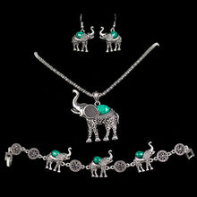 Bohemian Style Women Beautiful Elephant Jewelry Set Include Necklace Earrings Bracelet J4U66