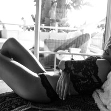 Bra + G-String Women Black Sexy Lace Lingerie Set Babydoll Underwear Nightwear Sleepwear Attractive Tops J4U66