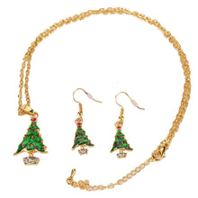 Rhinestone Artificial Tree Gold Plated Earrings Necklace For Women Jewelry Jewelry Sets J4U66