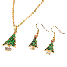 Rhinestone Artificial Tree Gold Plated Earrings Necklace For Women Jewelry Jewelry Sets J4U66