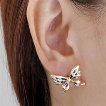 Crystal Rhinestone Butterfly Cuff Ear Clip On Earrings Wrap Women Jewelry Gift J4U66