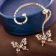 Crystal Rhinestone Butterfly Cuff Ear Clip On Earrings Wrap Women Jewelry Gift J4U66