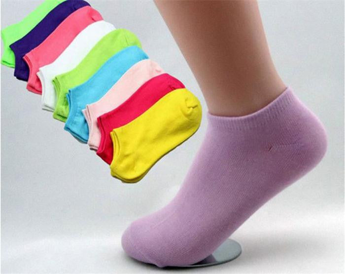 women cotton socks  cute candy color boat socks for men women ankle sock solid color thin sock J4U66