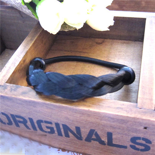 2pcs Lady Women Braid/Straight Wig Elastic Headband Hair Band Rope Scrunchie Hairband Ponytail  J4U66