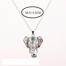 Boho Antique Necklaces Women Charm Vintage Pendants Ethnic Turquoise Elephant Choker Necklace Chain  J4U66