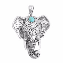 Boho Antique Necklaces Women Charm Vintage Pendants Ethnic Turquoise Elephant Choker Necklace Chain  J4U66