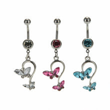 Butterfly Dangle Pendant Ball Button Barbell Bar Belly Navel Ring Body Piercing Jewelry J4U66