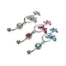 Butterfly Dangle Pendant Ball Button Barbell Bar Belly Navel Ring Body Piercing Jewelry J4U66