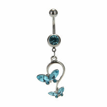 Butterfly Dangle Pendant Ball Button Barbell Bar Belly Navel Ring Body Piercing Jewelry J4U66
