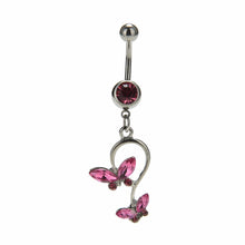 Butterfly Dangle Pendant Ball Button Barbell Bar Belly Navel Ring Body Piercing Jewelry J4U66
