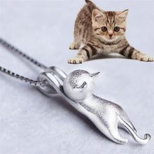 Sweet Kitty Pendant animal collares Necklace Silver Plated Necklace Tiny Cat Pendants Odd Fancy Jewelry Necklace J4U66