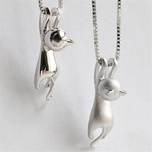 Sweet Kitty Pendant animal collares Necklace Silver Plated Necklace Tiny Cat Pendants Odd Fancy Jewelry Necklace J4U66
