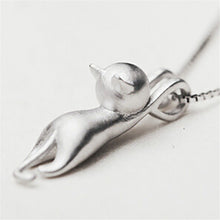 Sweet Kitty Pendant animal collares Necklace Silver Plated Necklace Tiny Cat Pendants Odd Fancy Jewelry Necklace J4U66
