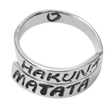 Women Punk Heart Letter "HAKUAN MATATA" Open Twist Finger Ring Stylish Open Finger Ring Jewelry Gift J4U66