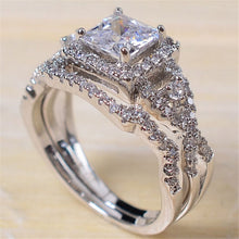 Women Silver Plated Crystal Rhinestone Wedding Ring Jewelry Size 6-10 J4U66