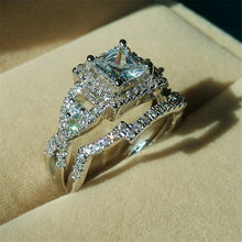 Women Silver Plated Crystal Rhinestone Wedding Ring Jewelry Size 6-10 J4U66