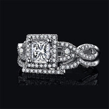 Women Silver Plated Crystal Rhinestone Wedding Ring Jewelry Size 6-10 J4U66