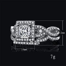 Women Silver Plated Crystal Rhinestone Wedding Ring Jewelry Size 6-10 J4U66
