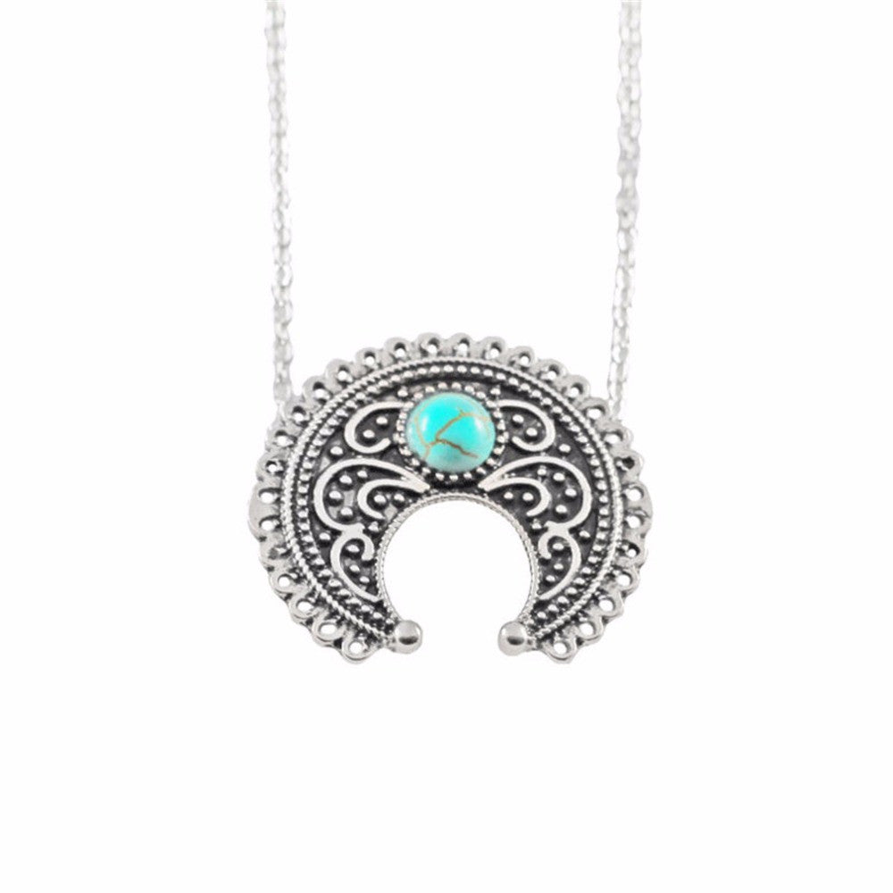Long Bohemian Beads Necklaces & Pendants for Women Boho Vintage Accessories Statement Turquoise Colar Jewelry Green J4U66