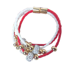 Magnetic Clasp Multi Layers Faux Leather Crystal Rope Bracelet European and American Style Women Bracelet Jewelry for Women J4U66