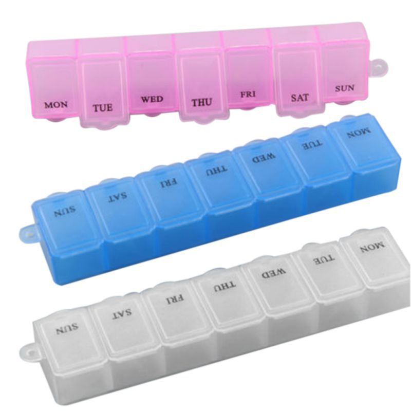 New 7 Days Pill Medicine Box Holder Capsules Case Storage Container Organizers 3 Colors to Choose P1 J4U66