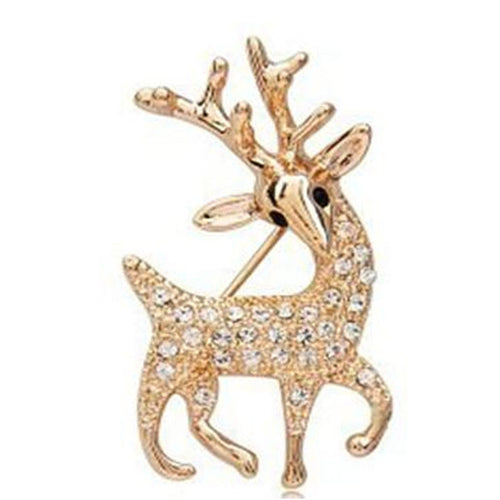 Animal Deer Shape Brooches For Women Trendy Shinny Rhinestone Jewelry Broches Jewelry J4U66
