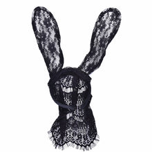 Novelty Adult Sexy Black Eye Hair Accessories Mask Bunny Ears Veil Rabbit Ear Headbands Women Lace Sexy Hair Band J4U66