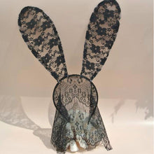 Novelty Adult Sexy Black Eye Hair Accessories Mask Bunny Ears Veil Rabbit Ear Headbands Women Lace Sexy Hair Band J4U66