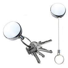 Retractable Metal Card Badge Holder Steel Recoil Ring Belt Clip Pull Key Chain J4U66