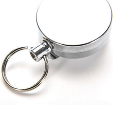 Retractable Metal Card Badge Holder Steel Recoil Ring Belt Clip Pull Key Chain J4U66