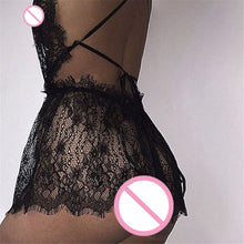 Sexy Women Ladies Hollow Out Baby Doll See-through Dress Sleepwear Black Lace Babydoll Underwear Lingerie S-XL J4U66