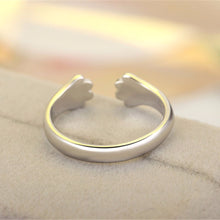 Women Lady Silver Plated Cat Paw Claw Rings Open Party Ring Adjustable For Young Girls Jewelry  J4U66