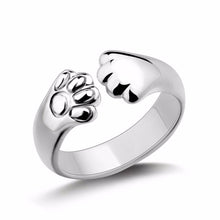 Women Lady Silver Plated Cat Paw Claw Rings Open Party Ring Adjustable For Young Girls Jewelry  J4U66