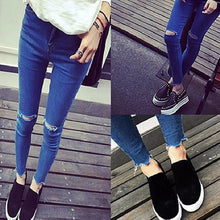 plus size jeans for woman hole elastic skinny pants pencil pants ankle length trousers woman jeans J4U66