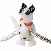 s Handmade Murano Glass Bead Cute Dog Charm Sterling Silver Core For Bracelet Bangles Necklace J4U66